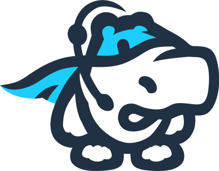 Hippo mascot logo representing SolutionHippo's customer support and tech solutions.